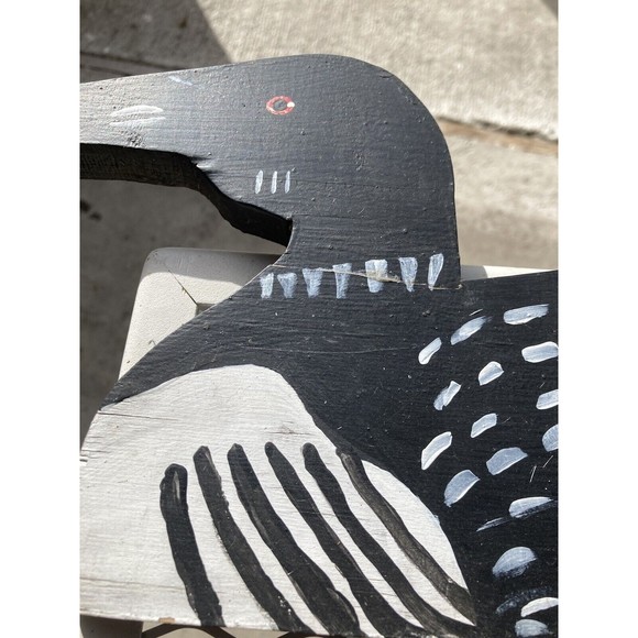 Loon - WELCOME Sign - Handmade Hand Painted Black and White Plaque - Picture 2 of 7